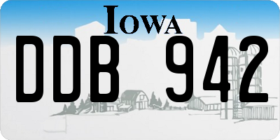 IA license plate DDB942