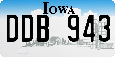 IA license plate DDB943