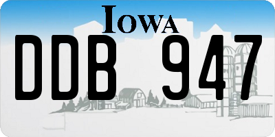 IA license plate DDB947