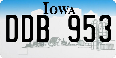 IA license plate DDB953
