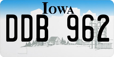 IA license plate DDB962