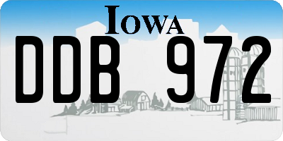 IA license plate DDB972