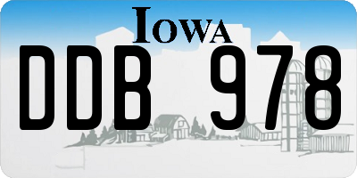 IA license plate DDB978