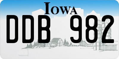 IA license plate DDB982