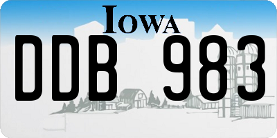 IA license plate DDB983