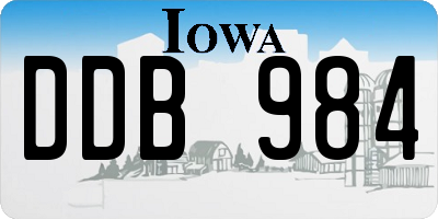 IA license plate DDB984