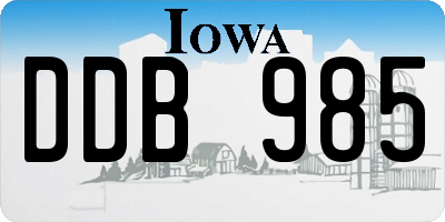 IA license plate DDB985
