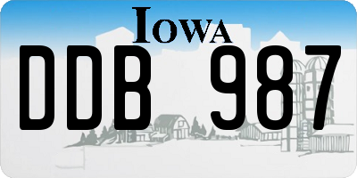 IA license plate DDB987
