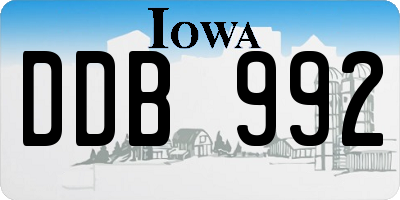 IA license plate DDB992