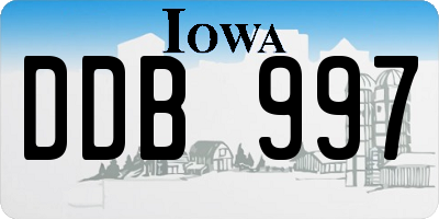 IA license plate DDB997