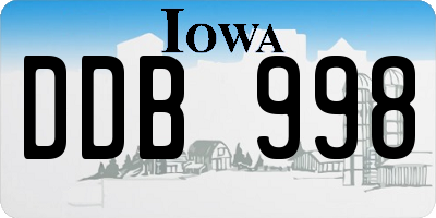 IA license plate DDB998