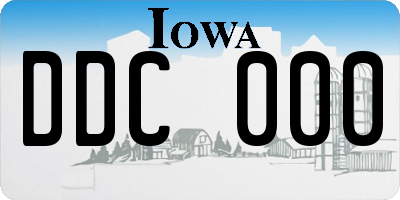 IA license plate DDC000