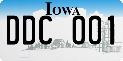 IA license plate DDC001