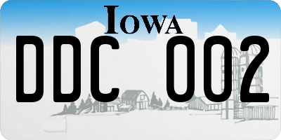 IA license plate DDC002