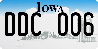 IA license plate DDC006