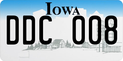 IA license plate DDC008