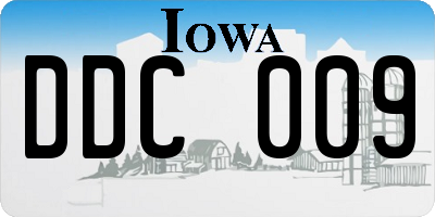 IA license plate DDC009