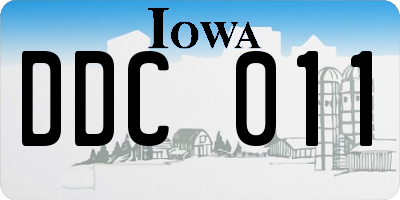 IA license plate DDC011