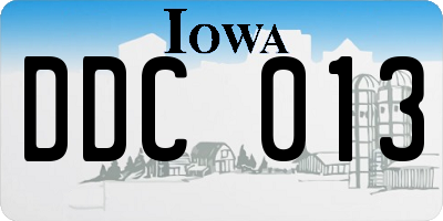 IA license plate DDC013