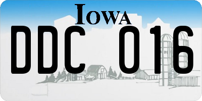 IA license plate DDC016