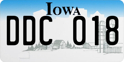 IA license plate DDC018