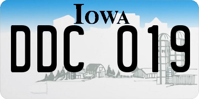 IA license plate DDC019