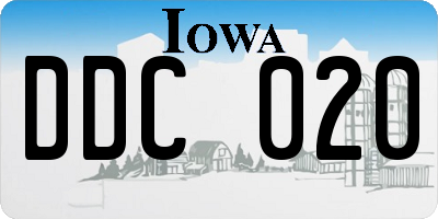 IA license plate DDC020