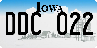 IA license plate DDC022