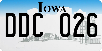 IA license plate DDC026