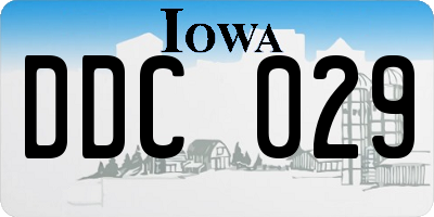 IA license plate DDC029