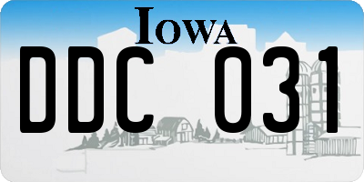 IA license plate DDC031
