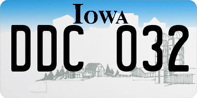 IA license plate DDC032