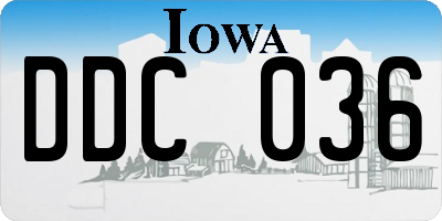 IA license plate DDC036