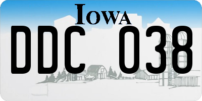IA license plate DDC038