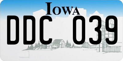 IA license plate DDC039