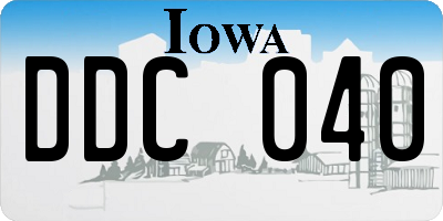 IA license plate DDC040