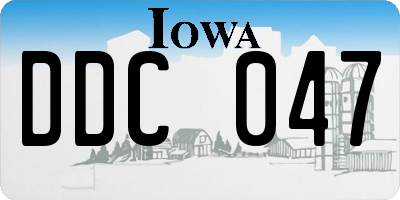 IA license plate DDC047