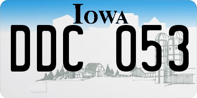 IA license plate DDC053