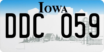IA license plate DDC059