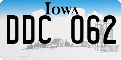 IA license plate DDC062