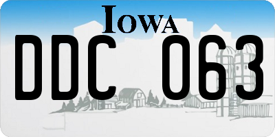 IA license plate DDC063