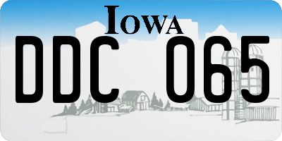 IA license plate DDC065