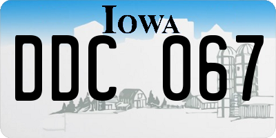 IA license plate DDC067