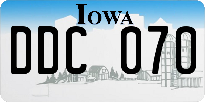 IA license plate DDC070