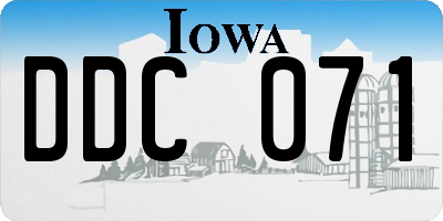 IA license plate DDC071