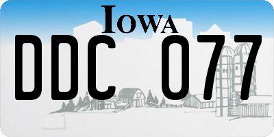 IA license plate DDC077