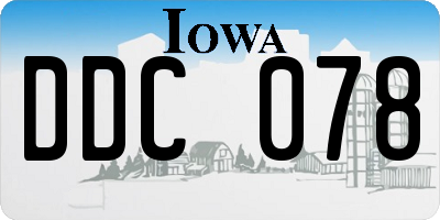 IA license plate DDC078