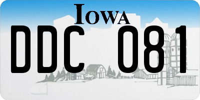 IA license plate DDC081