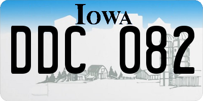 IA license plate DDC082