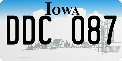 IA license plate DDC087